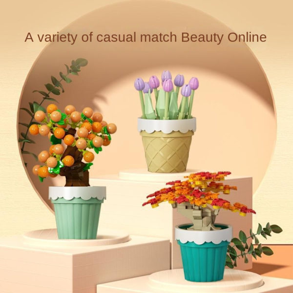 Blokk Blomst Potte Byggekloss E E E