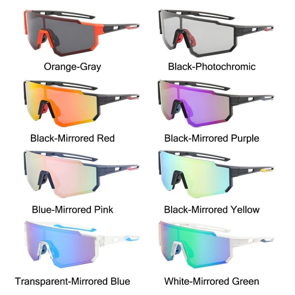 Polariserte solbriller MTB Bike Protection Eyewear UV400 sykkelbriller White-Mirrored Green	