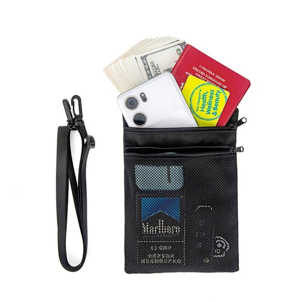 Passport Pouch Neck Lompakko MUSTA black