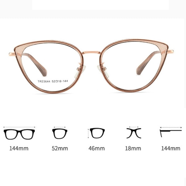 Anti-Blue Light Glasögon Cat Eye Glasögon MÖRKBRUNA Dark Brown
