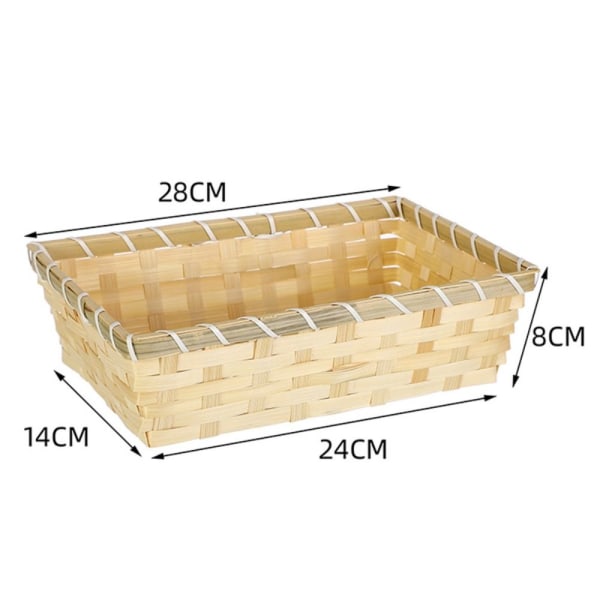 Bambuskurv flettet brødkurv 23*17*7CM 23*17*7cm