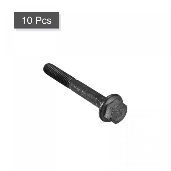 10 st Hexagonflänsbultar Kolstål 10PCS