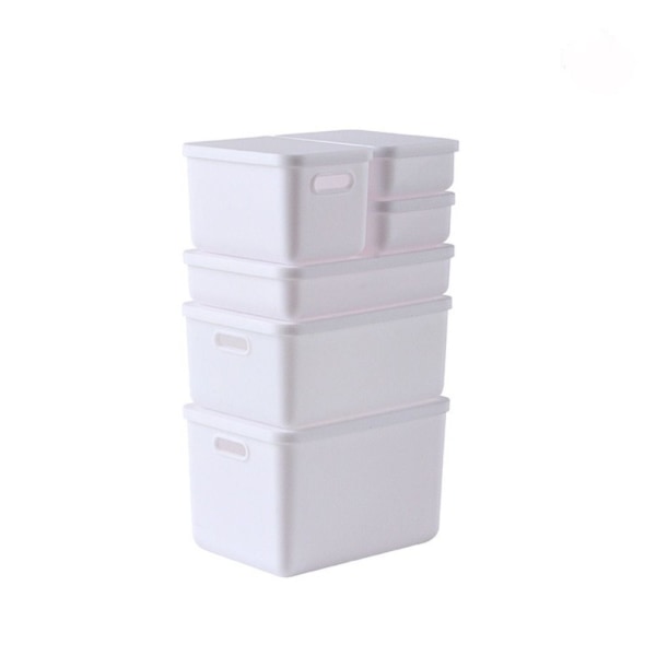 6kpl/ set Mini Storage Box Dollhouse Toy Container VALKOINEN white