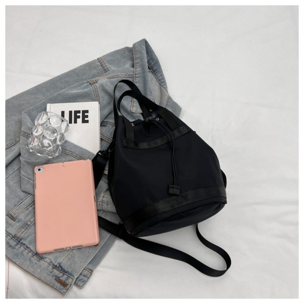 Nylon Bucket Bag Crossbody Bag HVID white