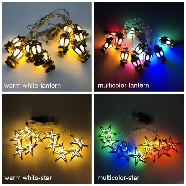 EID Mubarak Lysstreng med LED-lys MULTICOLOR MÅNE