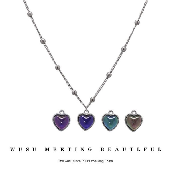 Heart Mood anheng Halskjede Halskjede Peach Heart Chain