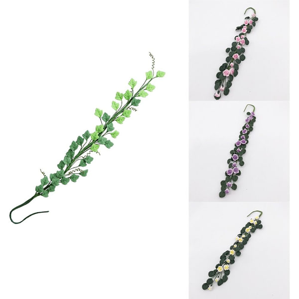 Dockhus Miniatyr Plast Simulering Rose Grillspett GRÖN Green