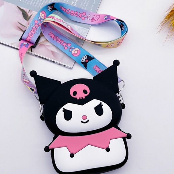 1 Stk Kuromi Silikonepung Kawaii Taske SORT SORT