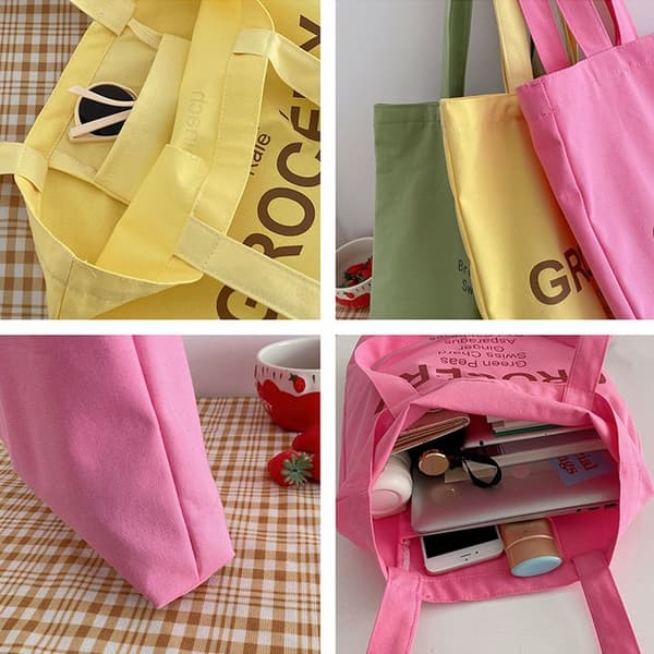 Canvas Axelväska Shoppingväskor ROSA pink