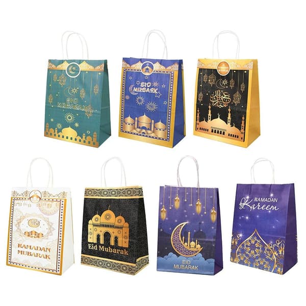 6 stk. Eid Mubarak Papirposegaveæsker STIL 1