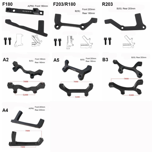 Skivebremsemonteringsadapter PM/IS Converter A2 A2 A2