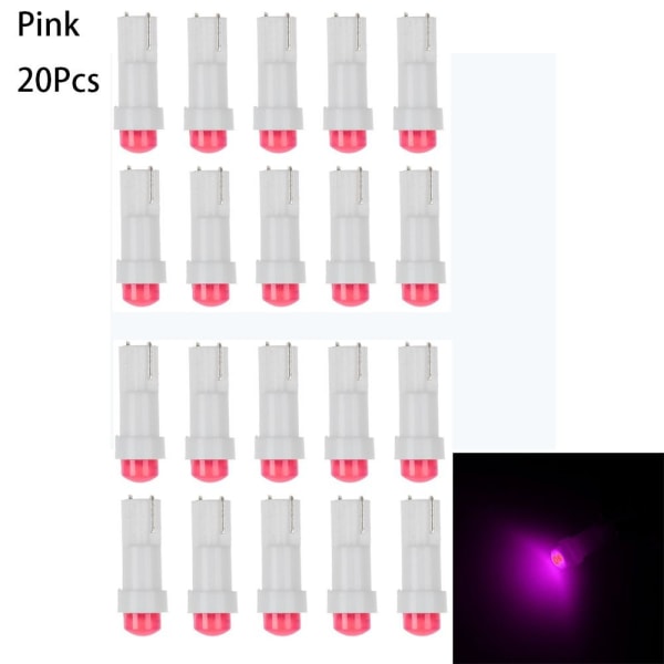 T5 led-valot kojelaudan valo PINK 20kpl 20kpl Pink 20Pcs-20Pcs