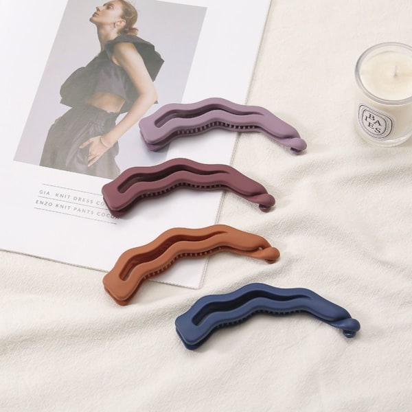 Bananhårklämmor Hästsvansbullehållare BÖNPASTA FÄRG Bean paste color