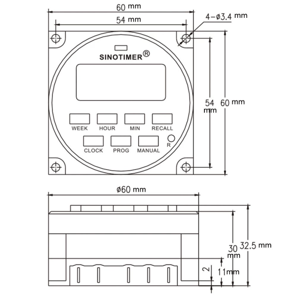 Tidsswitch Tidsrelæstyring 220V TIMER 220V TIMER 220V Timer