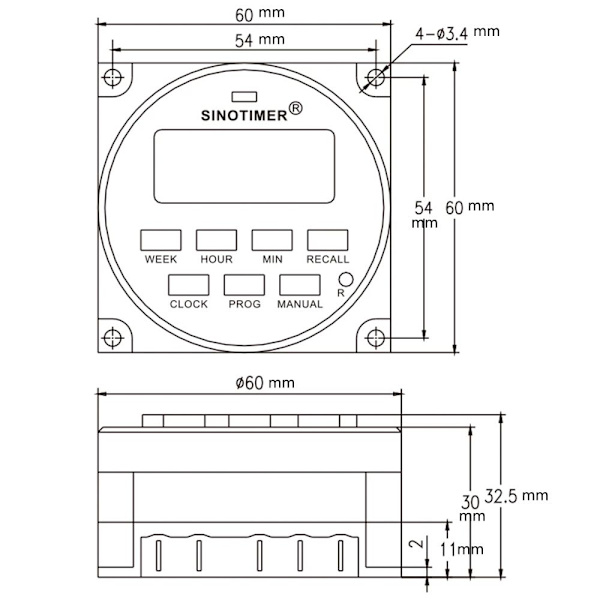Tidströmbrytare Tidreläkontroll 220V TIMER 220V TIMER 220V Timer