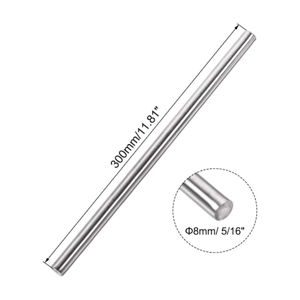 2 kpl kiinteää pyöreää tangoa, lineaarinen liikeakseli 100 mm 100mm