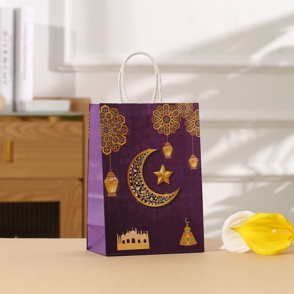 6 stk Eid Mubarak gavepose Candy Cookie Bag STIL 6 STIL 6 Style 6