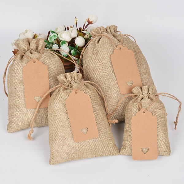 25 kpl Tapleap Säkkisäkkipussit Säkkikangas Favor Sack 10X15CM 10x15cm