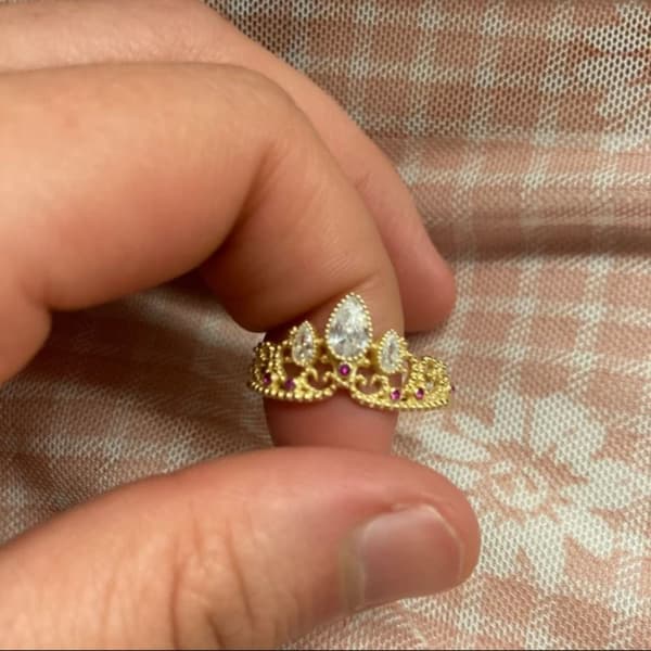 Rapunzel Krone Ringe Prinsesse Ring SØLV Silver