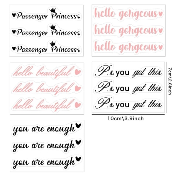 3kpl/ set Rearview Mirror Decal Autopeilitarrat HELLO hello beautiful