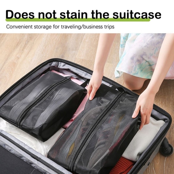 1 Stk Skooppbevaringsveske Reiseskovesker SORT STOR SORT STOR black large