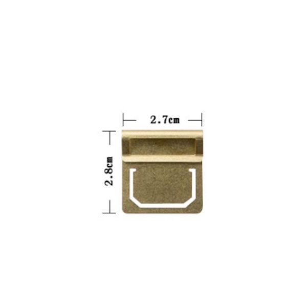6 STK Retro Messing Bogmærke Metal Bogmærke Holder Gul