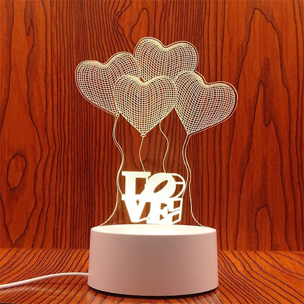 3D Illusion Night Light LED Neon-skiltlampe 1 1 1