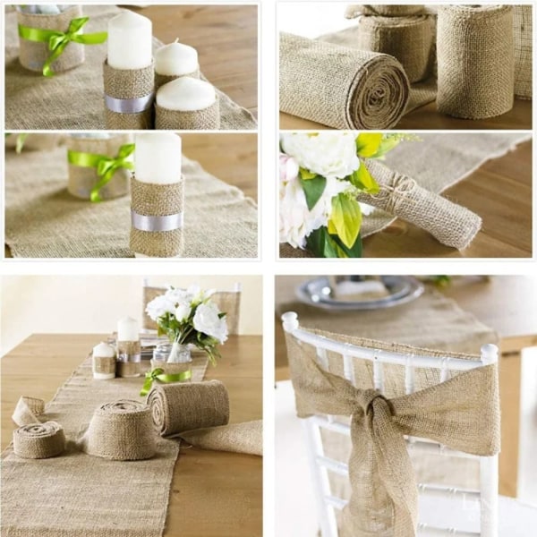 Naturligt jutetyg ​​Juteband 10CM 10cm