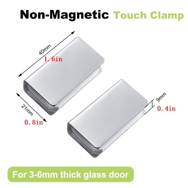 8 st Glasklämma Skåp Spärrklämma Dörr Touch Clamp