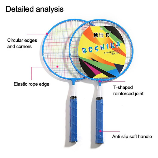 Barn Badmintonracketar Set BLÅT blue