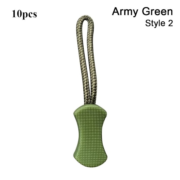 10 st Dragdragkedja ände ARMY GREEN STYLE 2 STYLE 2 Army Green Style 2-Style 2