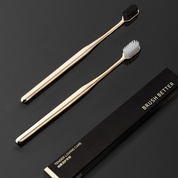 Mjuk tandborste Vuxen tandborste GULD VIT BORST VIT gold white bristles-white bristles