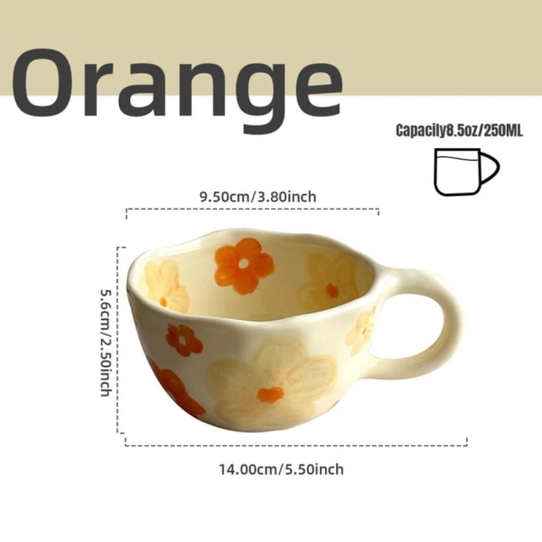 Kaffekopper Havregryn frokostkrus ORANSJE BLOMST ORANSJE BLOMST Orange flower