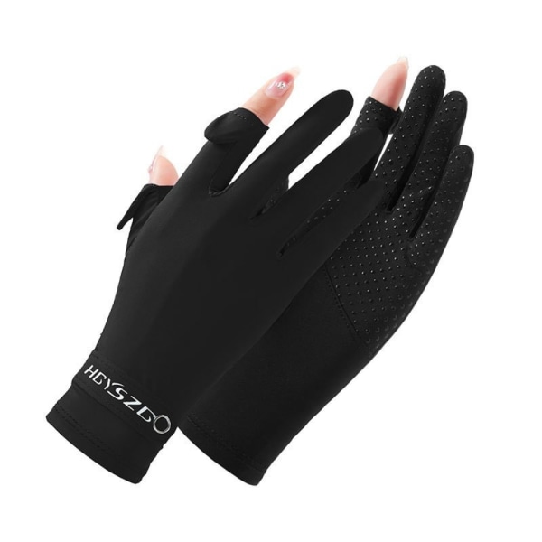 Ice Silk Gloves Anti-UV Handskar SVART L black L