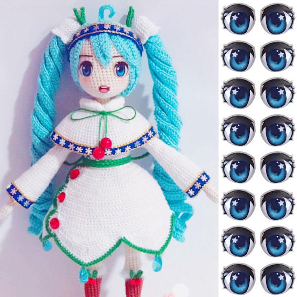 Sarjakuva Silmätarrat Anime Figuriininukke SININEN-12MM SININEN-12MM Blue-12mm