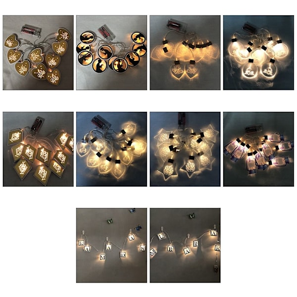 2m 10 LED Eid Mubarak LED-ljusslinga Ramadan Lykta 9 9