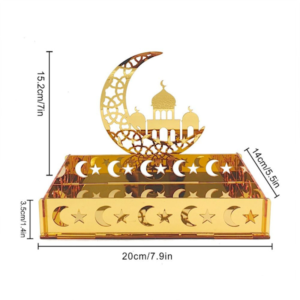 Eid Mubarak -jälkiruokatarjotin Ramadanin kuun ja tähden muotoinen lautanen BT277 BT277