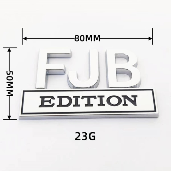 3 STK FJB Edition bilemblem-dekal 3D-metallbilmerke-klistremerker