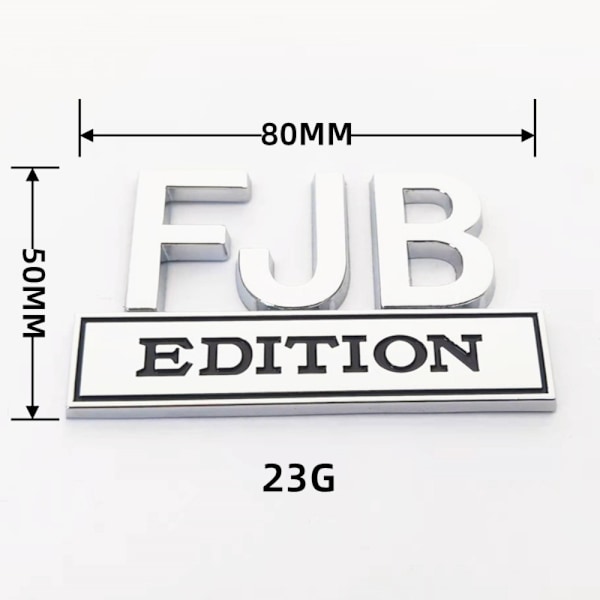3PCS FJB Edition -auton tunnustarra 3D-metalliset automerkkitarrat