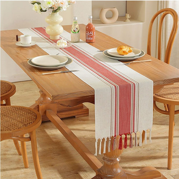 Bordslöpare Simple Fringe Bordsflagga RÖD red