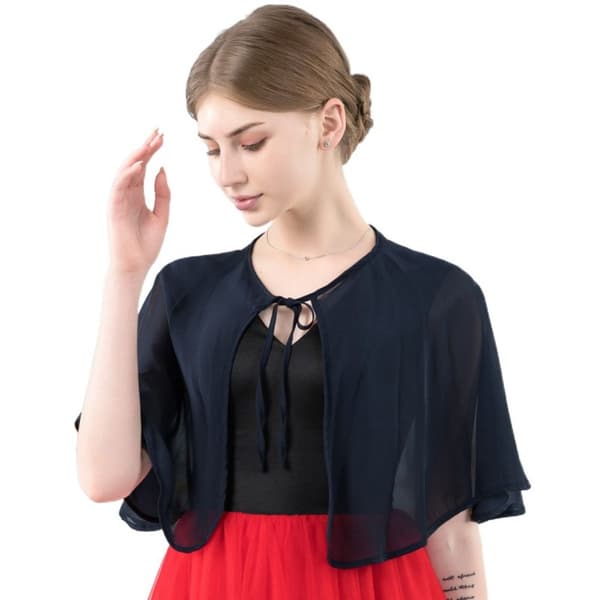 Spetssjal Bröllop Cape MÖRKBLÅ Navy blue