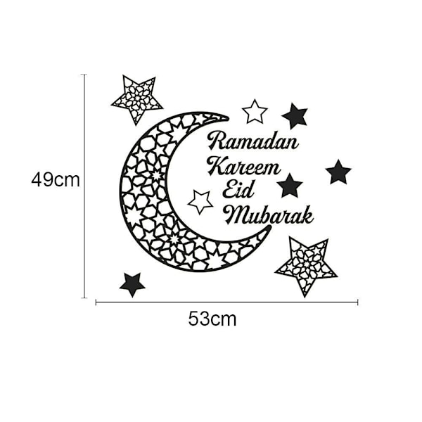 Ramadan Kareem Peiliseinätarra Kuu Tähti DIY Eid Mubarak