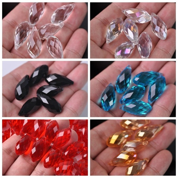 20st/ set Crystal Beads Teardrop Faceted Crystal 03 03 03