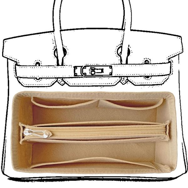 Handväska Insert Bag Liner Bag MÖRKGRÅ 27X13X12CM dark grey 27x13x12cm