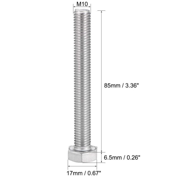 4stk sekskantbolter sekskantskruebolt M8X65MM4STK 4STK M8x65mm4PCS