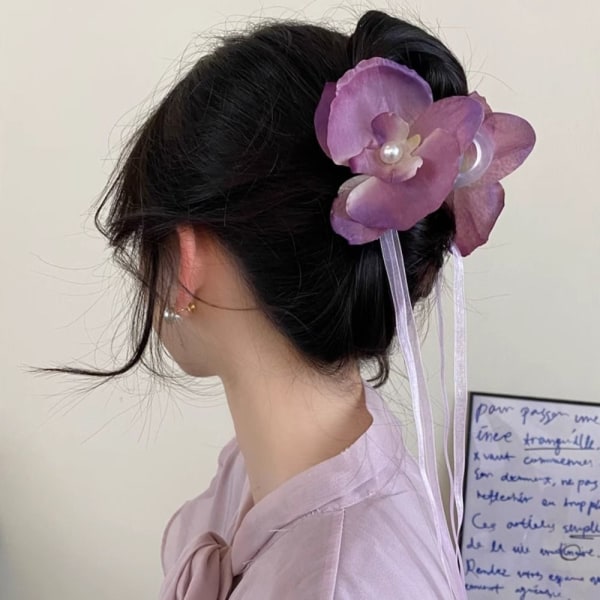 Phalaenopsis Blomma Hårnål Shark Clip LILA purple