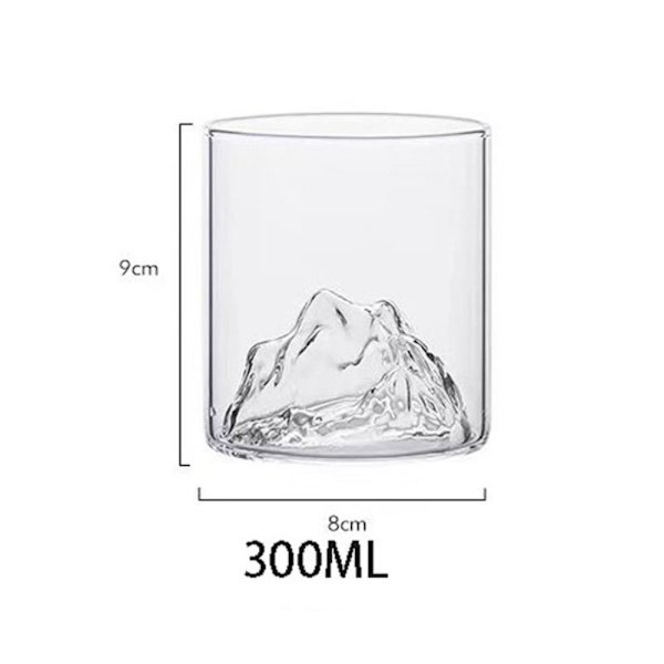 Liten Glass Kaffekopp Retro Mountain Glass L 300MLPURPLE L  300mlpurple