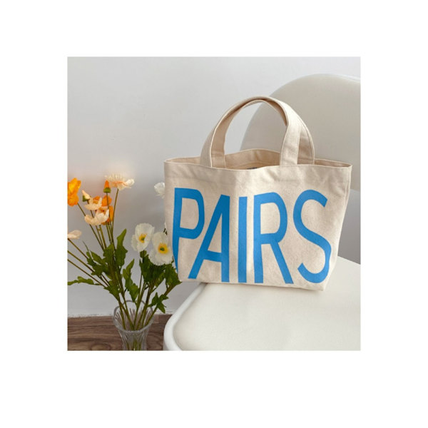 Canvas Shopping Tote Bag Opbevaringstaske Letter Canvas Bag