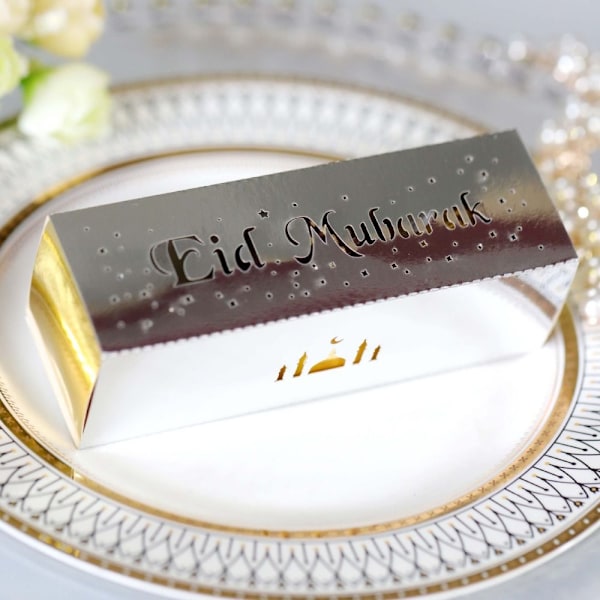 10 st Eid Mubarak Godisaskar Ramadan Godispåse GULD