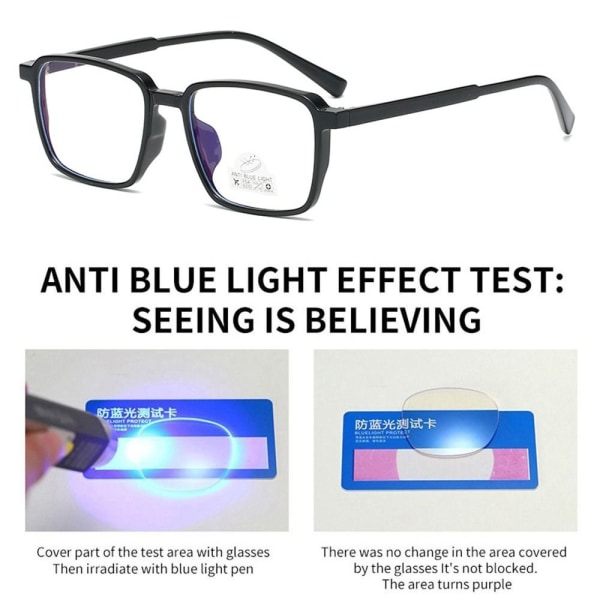 Anti-Blue Light Glasögon Fyrkantiga Glasögon BRUNA Brown